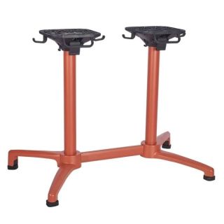 Altea Flip Top Table Base - Twin Pedestal - Copper Brown