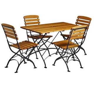 Cannes Outdoor Bistro Table & Chairs Set - Black Non Wood