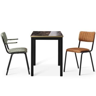* Sale * Bourbon Set - Dining Chairs with Square Dining Table