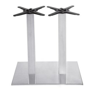 Baltimore Double Rectangular Dining Table Base - Brushed Steel