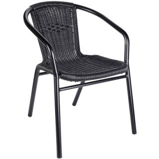 Catalina Wicker Weave - Stacking Outdoor Arm Chairs - Black or Brown
