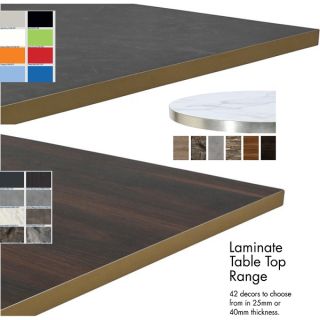 Custom Made Premium Laminate Table Tops - 40mm Thick - Edge Colours