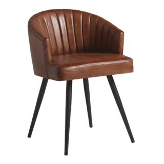 Brooklyn Leather Tub Chair - Bruciato Tan