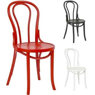 Ella Bentwood Bistro Chairs - White / Red / Black