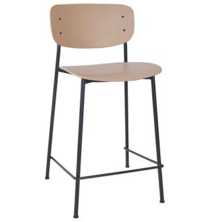 Greenwich Black Metal Breakfast Bar Stools in Taupe