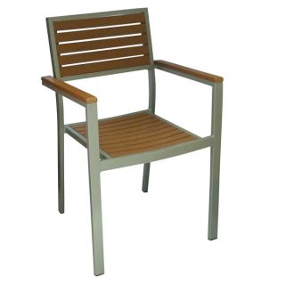 Geneva Outdoor Non-Wood Arm Chairs - Teak Finish