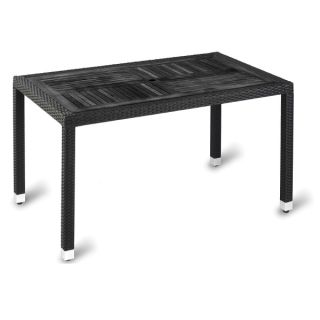 Geneva Weave Slatted Non-Wood Top Outdoor Tables - Rectangle