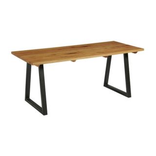 Hardwick 'A' Dining Table - Black - Character Oak