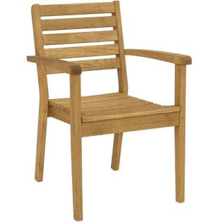 Quad Heavy Duty Outdoor Stacking Arm Chairs - Oiled