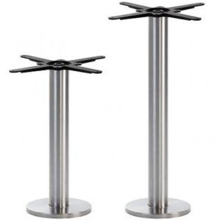 Hercules V2 Floor Fix Bar Table Base - In / Outdoor Matt Steel