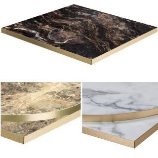 Popular Laminate Table Top + Brass Edge - Fast Shipping