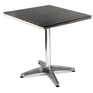 Monaco Outdoor Table 700mm Square - Black Non Wood Slats