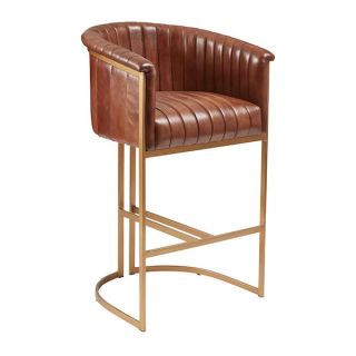 Nolan Armchair- Genuine Pecan Brown Leather