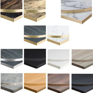 Laminate Table Tops for Restaurant - Oak, White Marble, Wenge, Walnut, and Black Marble
