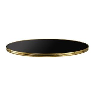 Parisian Outdoor Table Top - Black with Gold Metal Rim