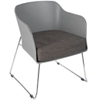 Poppy Chrome Skid Frame Tub Chairs With Cushion - White or Grey