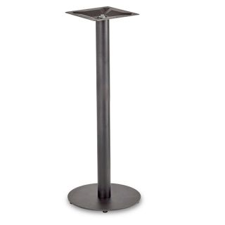 Flat Profile Small Round Bar Table Base in Black Steel - Robust & Elegant