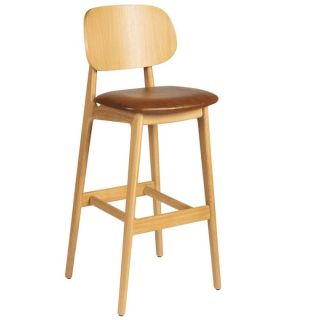 Relish Bar Stools - Natural Oak - Tan Lascari Seat Pad