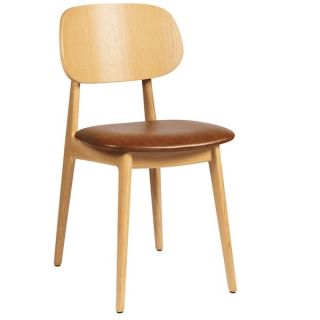 Relish Natural Oak Dining Chairs with tan seat pads
