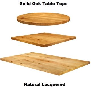 Solid Oak Wood Table Tops - Natural Lacquered - 32mm Thick