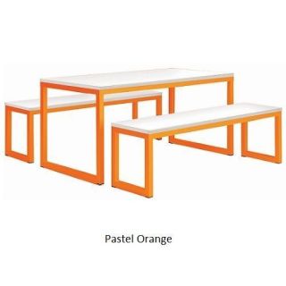 MT Standard Canteen / Dining Table And Bench Set - Pastel Orange
