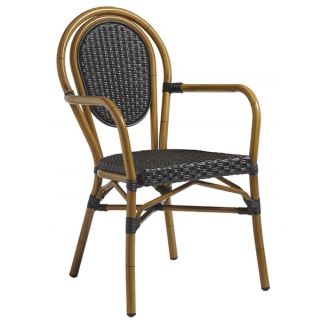 TIME Outdoor Dining Chair with aluminium and wicker weave.
