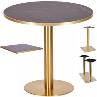 Venice Gold Black Marble Dining or Bar Complete Tables