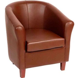 York Panda - Faux Leather Tub Chairs - Black, Brown, Cream or Red